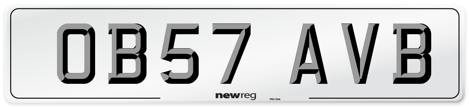 OB57 AVB Number Plate from New Reg